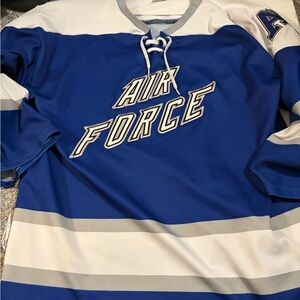 Air Force Blue and White Hockey Jersey ot sports XL